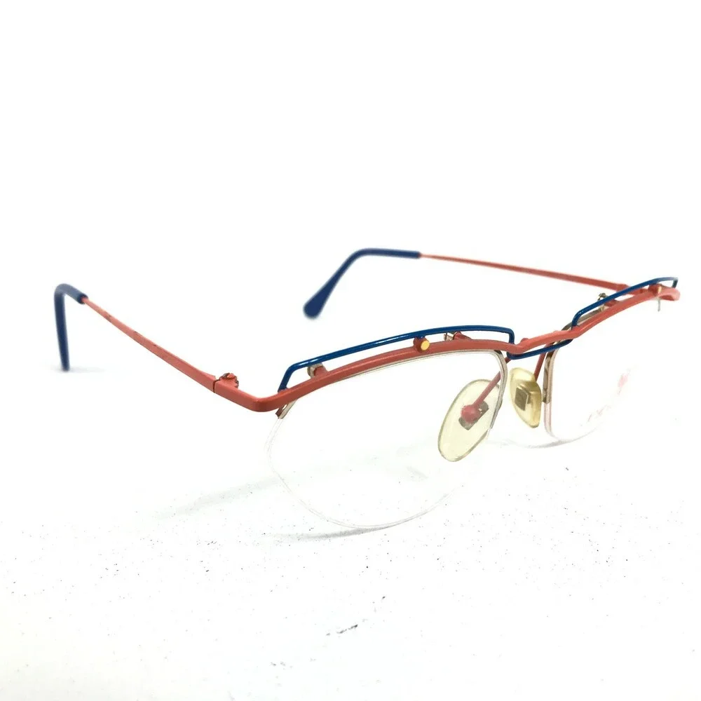 Nouvelle Ligne SWING 23 02 Eyeglasses Frames Blue Orange Round Oval Wire Rim 135